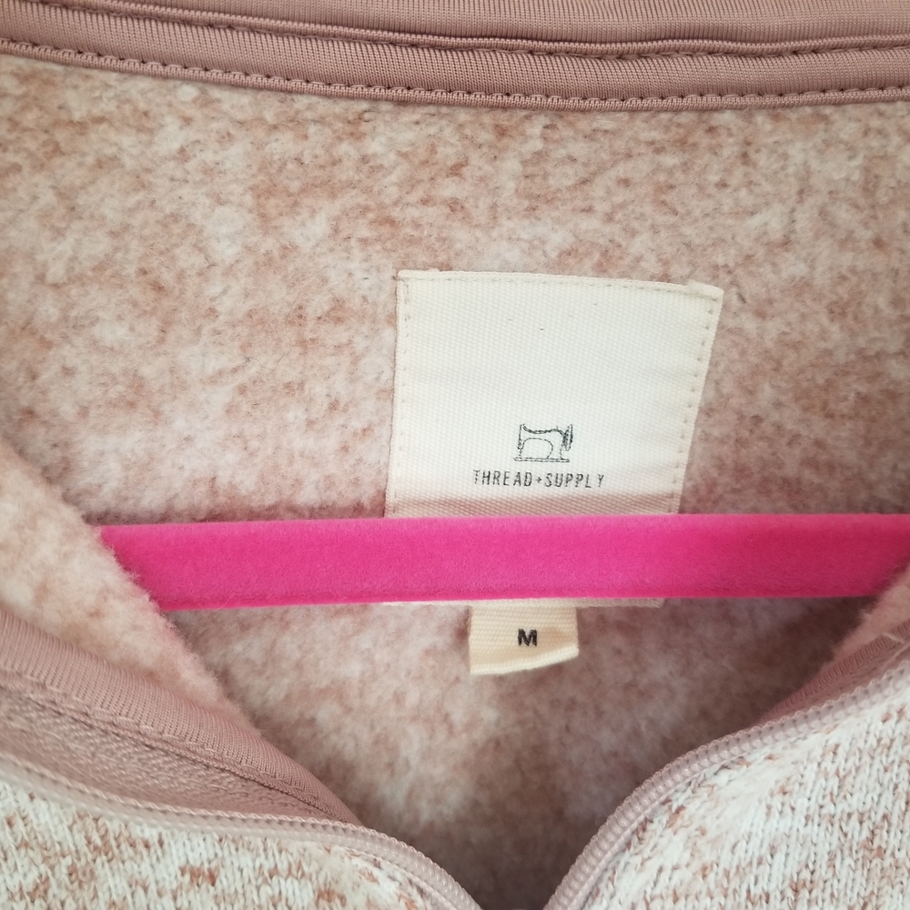 Beige Pink Quarter-Zip Pullover